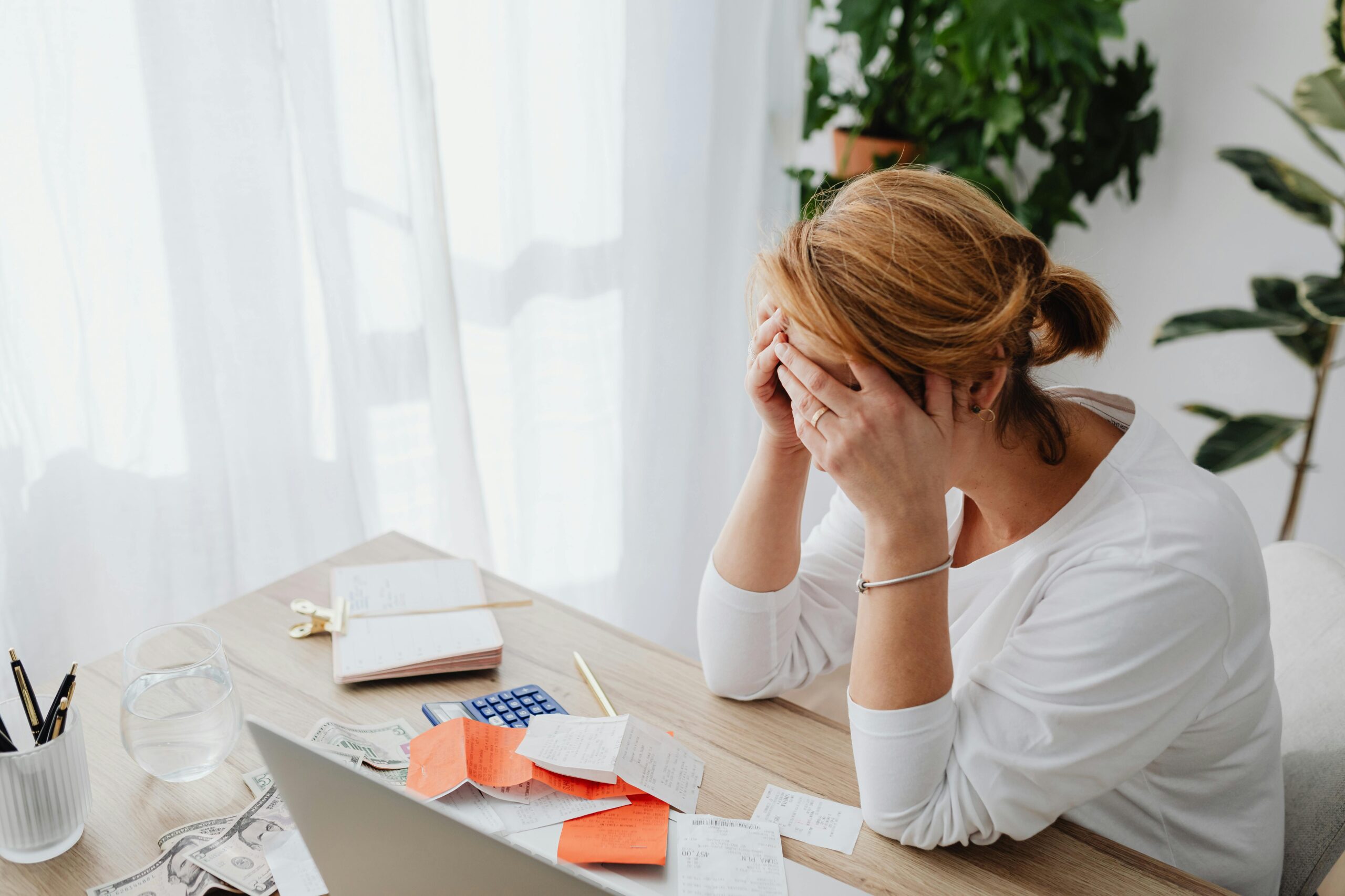 woman stressed out about money